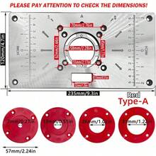 1PC Router Table Insert Plate Aluminum Router Plate For Woodworking Table Top Insert Mounting Plate Wood Tools Trimming Milling Machine With Accessories