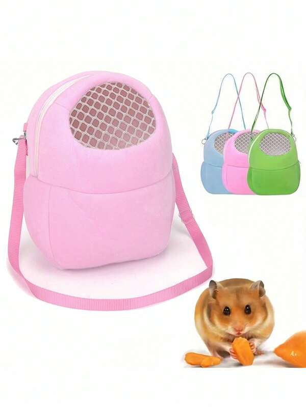 1 pièce Petit sac pour animaux de compagnie, sac de transport portable pour hamster, écureuil, dragon, chat, cochon d'Inde. Nid en maille respirant pour hamster, sac à bandoulière pour sortie