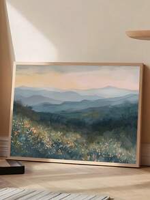 1pc Watercolor Painting Of Cliffs Of Moher, Thistle Flower Pattern, Emerald Isle Wall Art, Irish Coastal Scenery; Modern Floral Art Painting Of Spring Flowers In The Mountains, Suitable For Bedroom, Living Room, Kitchen, Dorm Decor; Ideal Gift For Friends And Family; Wall Art, Wall Decor, Home Decor, Room Decor; Canvas Wall Art, Poster; Framed Wall Art; Frame Options Available