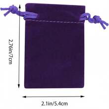 2025Nydotd 100pcs 2 X 2.8 Inch Black Velvet Cloth Jewelry Pouches Velvet Drawstring Bags Christmas Candy Gift Bag Pouch For Wedding Favors Gifts, Event Supplies Party Favors - 紫色 - 查看 2