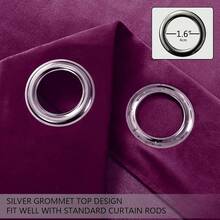 White 54 Inches Long - Grommet Thermal Insulated Window Treatment Bedroom, Filtering Set Of 2 Panels, Popular Window Decor - Purple - View 2