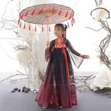 Summer Tang Girls Dresses Cosplay Perform Baby Hanfu Vestidos Party Long Chinese Dress Girl Costume Kids Clothes Children Outfit - 2-鳳凰 - 查看 1