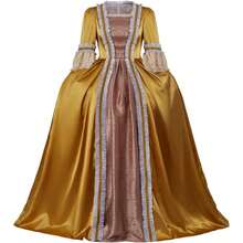 Regency Costume Queen Charlotte Cosplay Costume Dress Ball Gown - 金色 - 查看 15