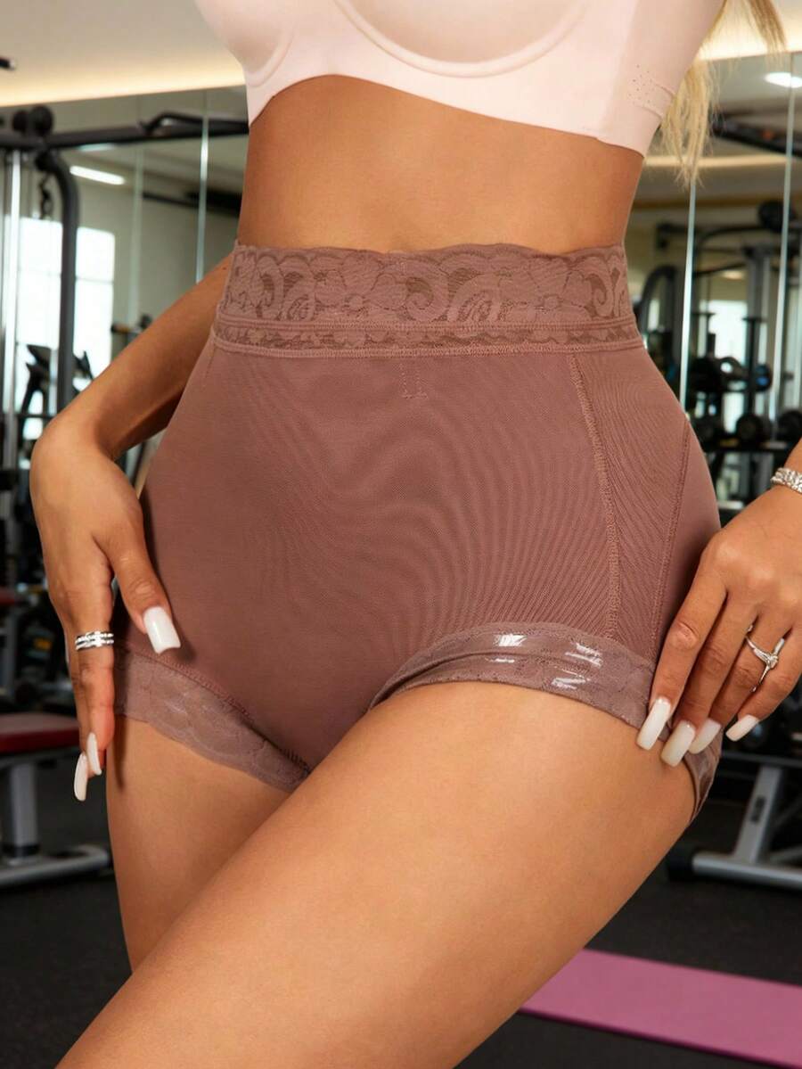 Pantalones moldeadores de cintura alta, control de abdomen y levantamiento de glúteos, moldeado corporal - Rosa Oxidada - Ver 1