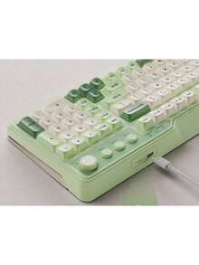 HP K360 Mechanical Keyboard And Mouse Combo / Single Keyboard, 98-Key Compact Layout, Office-Grade, Low-Saturation Green Backlight With Multiple Brightness Levels, Silent Key Design, Spill-Resistant And Durable Construction, Milky Green [Single Keyboard] - Milk Green [Single Keyboard] - View 6