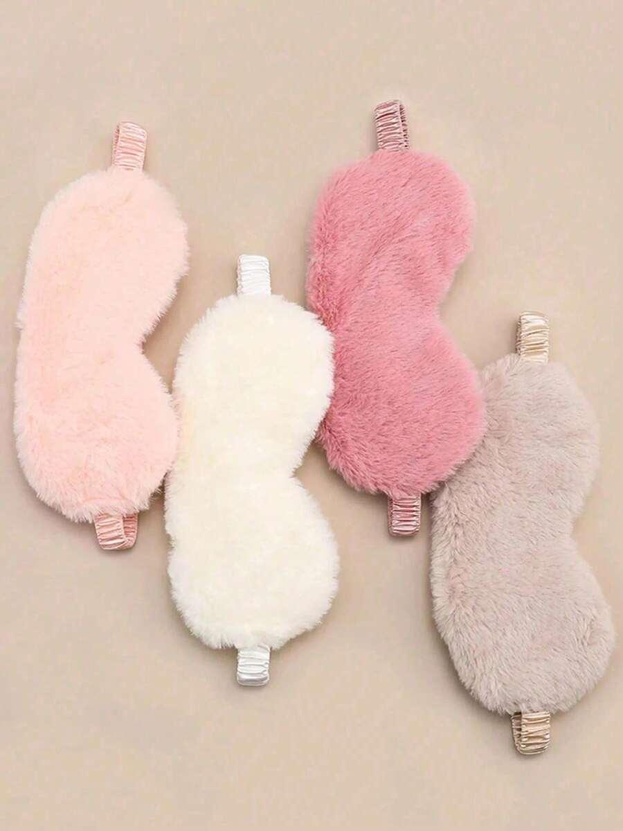 Plush Fluffy Sleep Mask With Silky Backing, 3 Soothing Colors - The Perfect Soft Gift For Birthdays & Self Care - 彩色 - 查看 1