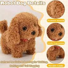 Simulated Robot Puppy Pet Toy, Realistic Mini Robot Dog, Electronic Pet Dog. It Can Learn To Walk, Bark And Wag Its Tail Like A Real Dog. Suitable For Family Use, Can Be Used As A Small Toy Companion For Children Or Pets. An Active Companion, Pet Companion, Interesting Intelligent Robot Dog, Realistic Robot Dog And High-Quality Toy. - Second Generation Bow Tie (brown) - View 7