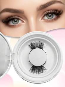 Waloshow زوج جديد من رموش مغناطيسية خمسة سبعة، مناسبة الحجم، مع ملصقات لاصقة، قابلة لإعادة الاستخدام، بدون حاجة لصمغ، تخلق مظهر طبيعي للعين القطة بدون آيلاينر - رموش طبيعية - مشاهدة 24