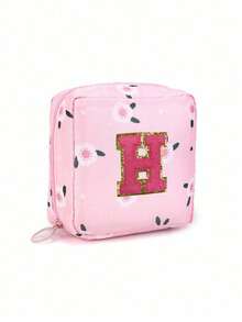 Bolsa de Armazenamento de Absorventes Higiênicos, Bolsa de Armazenamento de Tampões Femininos, Bolsa de Armazenamento de Absorventes Higiênicos com Padrão de Letras, Bolsa Portátil para Maquiagem e Batom, Bolsa Menstrual à Prova d'Água de Grande Capacidade, Bolsa de Armazenamento Portátil para Viagem - Multicolorido - Visão 19