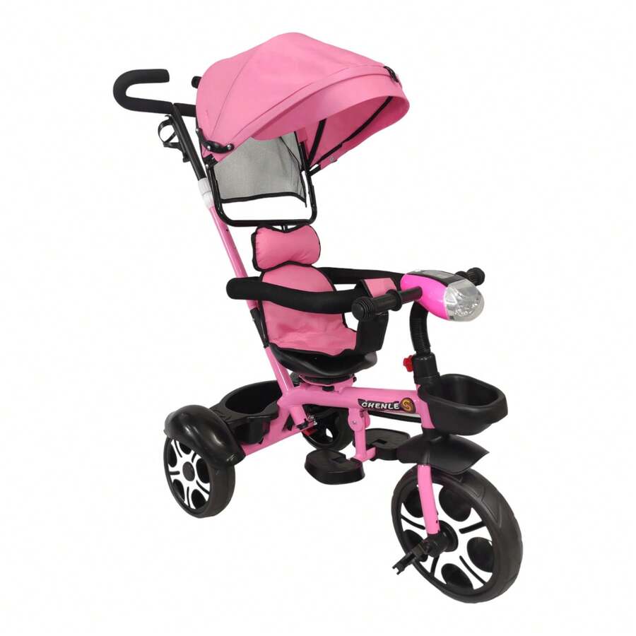 Triciclo 5 En 1 Evolutivo Infantil Con Asiento 360° Y Luces - Rosa - Ver 1