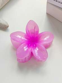 4pcs/1pc 7.6cm/2.99in White, Yellow, Blue, Pink, Jelly Color Flower Shaped Large Lightweight Plastic Hair Clips, Fashion Versatile High-End Elegant Simple Solid Color Hair Claws, Suitable For Daily Outing, Casual, Party, Commute, Vacation, Ponytail, Bun, Face Washing, Makeup, Outfit Matching Elegant Claw Clips Winter Hair Accessories - Multicolor - View 8