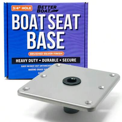 Boat Seat Pedestal Base Plate, 7" X 7", Aluminum Seat Mount For Jon Or Fishing Boats, Compatible With Threaded And Unthreaded Posts, Swivel Boat Chair Base