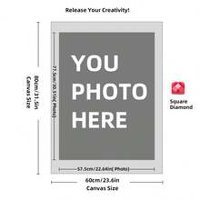 Customized Diamond Painting Set, DIY Personalized Pictures, 5D Diamond Art, Adult Customized Gift, Home Wall Decoration (Round Diamonds, 11.7x11.7 Inches/30x30 Cm), Diamond Painting Art Set - Multicolor - View 150