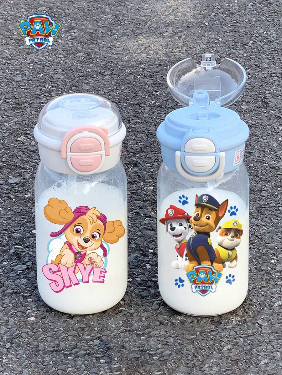 Paw Patrol 17oz Plastic Water Bottle, Large Capacity Double-Straw Drinking Cup, Portable Outdoor Sports Water Bottle, Suitable For Various Scenarios, Leak-Proof And Drop-Resistant. - Multicolor - View 1