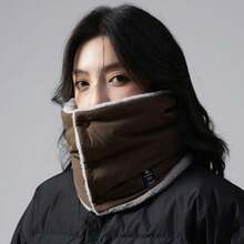 时尚加厚羽绒棉保暖围脖，男女户外保暖防寒领巾，多功能颈套