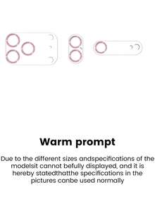 1片装一体式闪光苹果15 Pro Max镜头贴膜，兼容 17/17 Air/17 Pro/17 Pro Max/14 Pro Max相机镜头保护环框盖钢化玻璃透明细闪镜头贴膜 - 粉色 - 彩色 - 查看 12