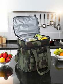 1PC This 17L Large-Capacity Insulated Lunch Bag Is A Portable Option With An Aluminum Foil Lining For Insulation And Waterproofing. It Can Be Carried By Hand Or Over The Shoulder, Making It Suitable For Lunch, Picnics, Work, Or School. This Men's And Women's Lunch Bag Is Ideal For Storing School Supplies And Accessories, Making It An Essential Back-To-School Bag. - Multicolor - View 9