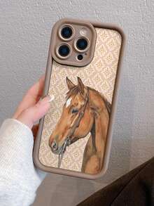 1pc Premium Full-Screen Horse Pattern High-Grade TPU Shockproof Protective Phone Case, Suitable As Holiday Gift Compatible With Apple XS/XS Max/XR/11/12/13/14/14 Plus/15/15 Plus/16/16 Plus/7/8 Plus/17 And Other Models - Multicolor - View 2