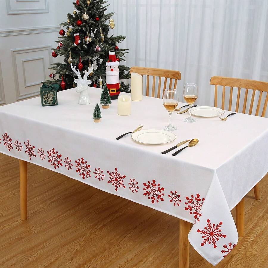 Tablecloths - White Snowflake 140x202cm - View 1