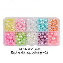 Set de cuentas - Clasificación de 10 colores 4-6-8-10mm Perlas de ABS perforadas previamente para hacer joyas DIY, pulseras, collares y artículos de manualidades (El estilo de la caja para almacenar las cuentas es aleatorio. Debido a las diferencias en la artesanía y los píxeles de visualización de los teléfonos móviles, las ligeras diferencias de color en las cuentas son un fenómeno normal.)
