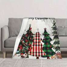 280gsm BlanketChristmas Tree Blanket - Soft, Warm And Comfortable Flannel Shawl Naps, Camping And Travel - Family And Loved Ones-280GSM - Multicolor - View 5