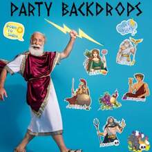 Greek Mythology Photo Booth Props 25pcs Olympian Gods Photo Booth Props Greek Mythology Party Decorations Ancient Greece Decor Fit For Olympian Gods Birthday Party Toga Party Decorations - Nhiều màu - Xem 5