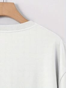 Men's Oversized Streetwear T-Shirt With "Victory &  Face" Slogan Print - Black And White Graffiti Design On The Back, Loose Casual Fit For Summer, Gym, Running Or Parties – Soft And Breathable Crew Neck Shirt (VICTORY/SMILE/RELAX!) - 白色 - 查看 5