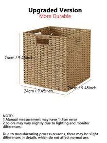 Handwoven Paper Rope Foldable Storage Baskets, Square Laundry Bin With Handles For Dirty Clothes, Underwear, Toys, And Snacks Bohemian Style Handwoven Paper Rope Storage Basket, Foldable Organizer For Shelves, Decorative Multi-Purpose Basket, Non-Waterproof, For Clothing, Snacks, Toys, Wooden Material, Window View Design, Shelf Baskets