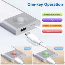 Dallfoll Lámpara de Noche Recargable, 2200mAh Escalera Lámpara Armario Sensor de Movimiento, 72 Luces para Debajo del Clóset, 3 Modos de Operación, para Armario debajo del Mostrador, Cocina(40) - Multicolor - Ver 7