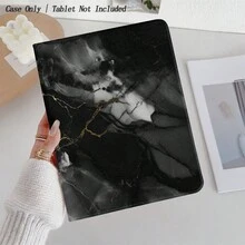 1个黑色金色大理石纹平板电脑保护套，自动休眠/唤醒保护套，兼容iPad Pro 11、Air 11/13 M3、11 A16、第10/9/8/7代、Air 4/5、10.9/10.2/9.7英寸以及Galaxy Tab S10/S9/S8系列、Tab A9+/A8、S10 FE/S9 FE、11/12.4英寸 - 彩色 - 查看 2