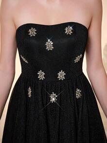 Mgiacy,New Arrival,ElegantTube Top,Off Shoulder,Below One's Knees,A-Line Dress,FOR,Prom Wedding,Party Dress,Wedding Guest Dress,Evening Dress - Black - View 6