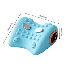 Neck Massager With Heat – Wireless Design With Skin-Friendly PU Material, Long-Lasting Battery And Remote Control, A Neck Massager For Home, Office And Travel Comfort - Blue - View 9