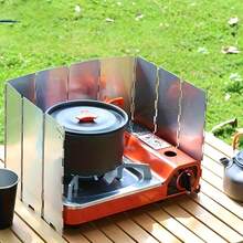 Portable Folding Outdoor Cooking Stove Windshield, Made Of Lightweight And Durable Metal Material, Ideal For Outdoor Cooking, Home Camping, Suitable For Various Weather Conditions, Perfect For Hiking, Picnics And Camping. Essential For Outdoor Cooking And Picnics, Foldable Design For Easy Storage.