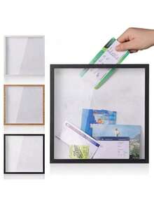 方形音乐会旅行照片盒，透明明信片和门票展示盒，家庭纪念品相框盒，时光碎片，音乐会门票，旅行存根，机票，货币收藏盒，音乐会纪念品门票夹，照片收纳盒，世界地图标记保存盒 - 彩色 - 查看 8