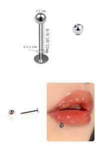 1 Stück medizinisch-hypoallergenes Titan-Stahl flacher Stengel runder Ball Nasen-Stecker, 20G/18G Ohrknorpel/Augenbrauen/Lippen/Zunge Piercing Schmuck
