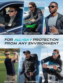 ¡RecomendadoATTCL Lentes de Sol para Hombres Gafas de Sol Deportivas Polarizadas con Protección UV¡Top de Temporada - 8177-Naranja+Rojo/Espejado - Ver 4