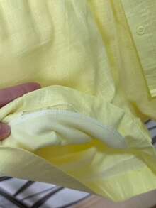 Women's Shirt And Shorts Set With Lining - Yellow - View 4