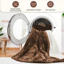 Samebed Electric Heated Blanket, Perfect Christmas Gift, Soft Flannel & Sherpa, 5 Heat Settings, 10-Hour Auto Shut-Off, Machine Washable