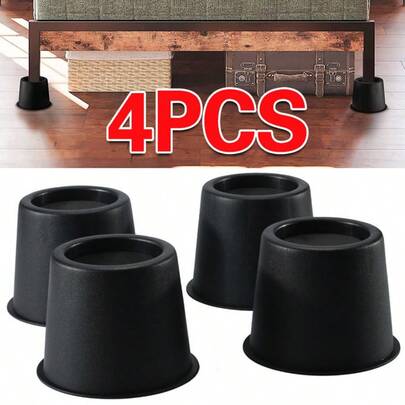 4PCS 5" Heavy Duty Bed Chair Risers Feet Leg Lift Furniture Extra Raisers Stand
