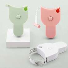 1pc Portable 3-In-1 Retractable Soft Tape Measure, Household Automatic Body Measurement Ruler With Double-Sided Markings - Multicolor - View 2