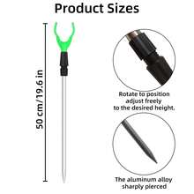 4Pcs 50cm Metal Fishing Rod Bracket Adjustable Simple Fishing Holder Fixed Ground Insert Rod Y Type Ultra-Short Portable Fishing Article - Green - View 2