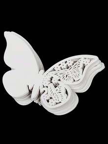 10 件/20 件/50 件蝴蝶杯卡，镂空婚礼派对装饰纸卡，紫色蝴蝶墙贴桌牌，适用于礼物、洗礼、婚礼礼盒 - 可爱的派对装饰和宾客回礼