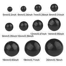 5mm-18mm Black Plastic Safety Eyes Animal Eyes For Amigurumi With Washers Diy Crochet Crafts TeddyBear Doll Making Supplies Decoration Accessories 100pcs/Bag