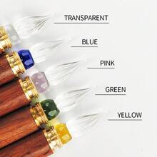 1支木柄玻璃蘸水笔，书法文具礼品