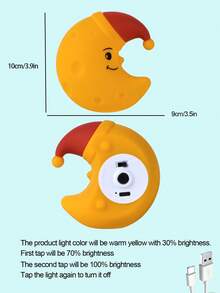 硅胶壁灯 LED床头灯 圣诞拍打硅胶夜灯 USB充电，暖光灯条三档亮度，星星、月亮、云朵图案 - Warm light - 查看 11