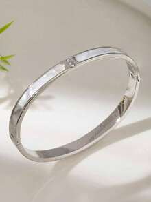 Silver White Shell Bracelet