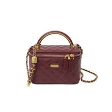 New Minimalist Handheld Box Bag, Shoulder & Crossbody Bag - Burgundy - View 6