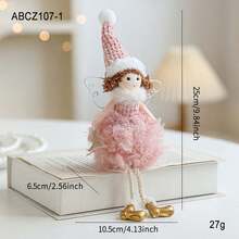 Adornos navideños de ángel con alas de alambre, adorno colgante para árbol de Navidad, ideal para el hogar, la oficina o fiestas. - Rosa - Ver 8