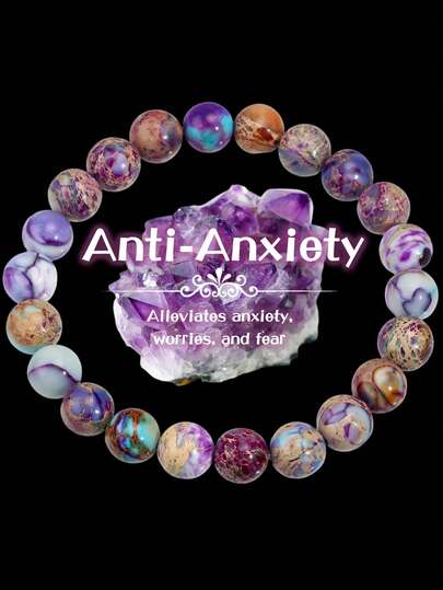 Nature Stone Beaded Bracelet, Fashionable Anxiety Relief Yoga Bracelet, Vintage Accessory