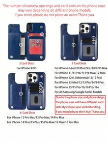 Luxury Durable Leather Wallet Phone Case Compatible With IPhone 16e 16 15 14 13 12 11 Pro Max SE X XR XS Max 8 7 6 6S Plus Compatible With Samsung Galaxy S25 S24 S23 S22 S21 S20 Ultra A13 A14 A15 A35 A53 A54 A55 S23 FE S24 FE Kickstand Credit Card Slots Holder Shockproof Phone Cover Waterproof Anti-Fall Scratch Resistant